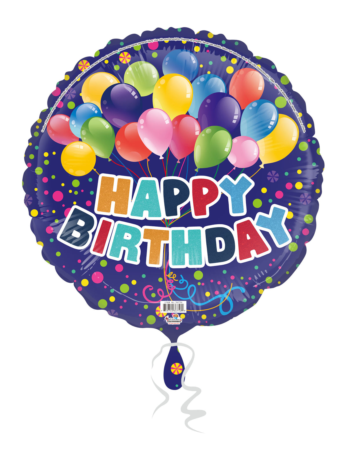 31C HAPPY BIRTHDAY BALLOONS W/GLITTERS