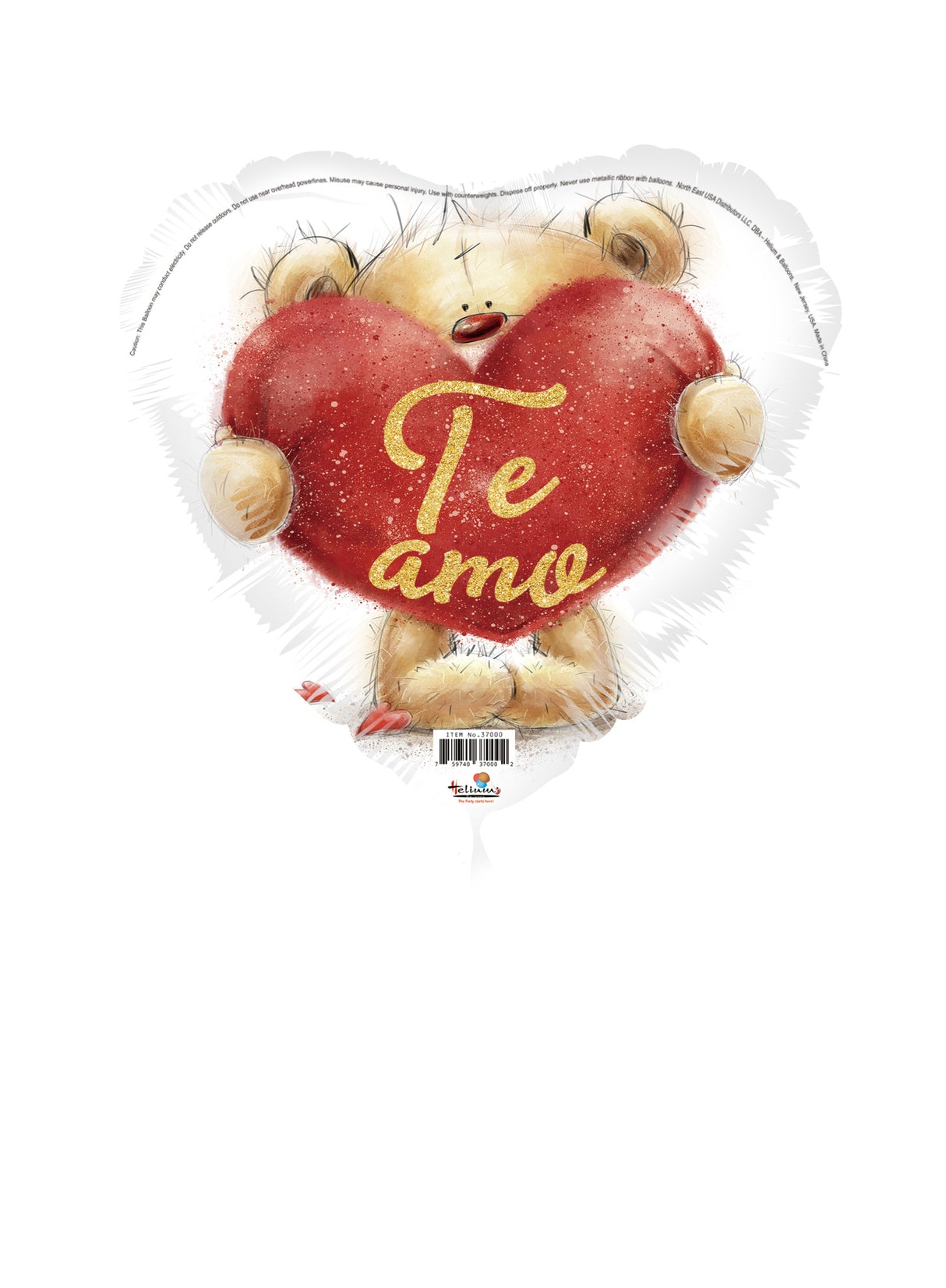 18H TE AMO TEDDY W/BIG HEART