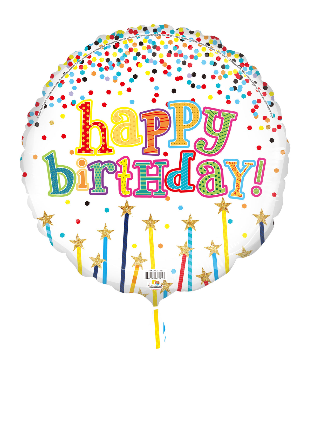 18C HAPPY BIRTHDAY STAR CANDLES WITH GLITTERS