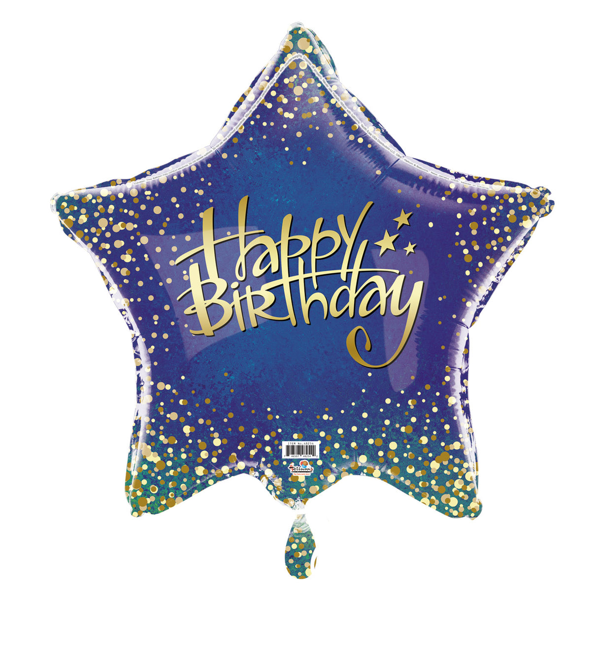 19SQ HAPPY BIRTHDAY BLUE W/GLITTER