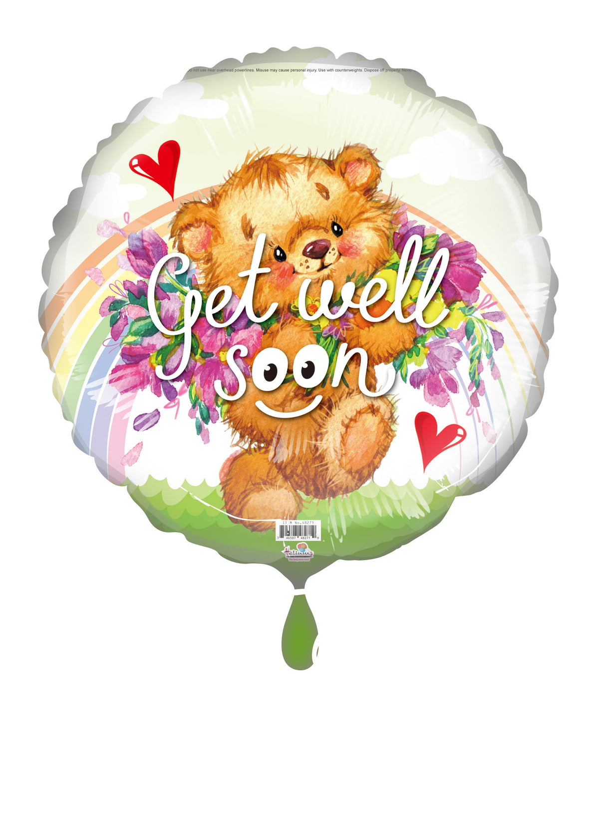 18C RAINBOW TEDDY GET WELL SOON