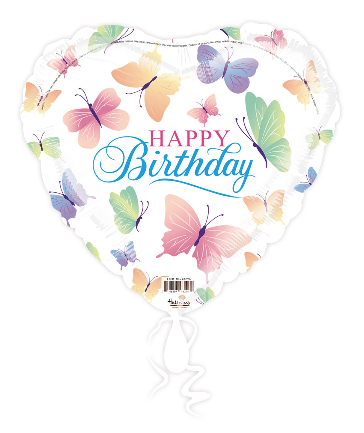 18H HAPPY BIRTHDAY  BUTTERFLIES WHITE BACKGROUND