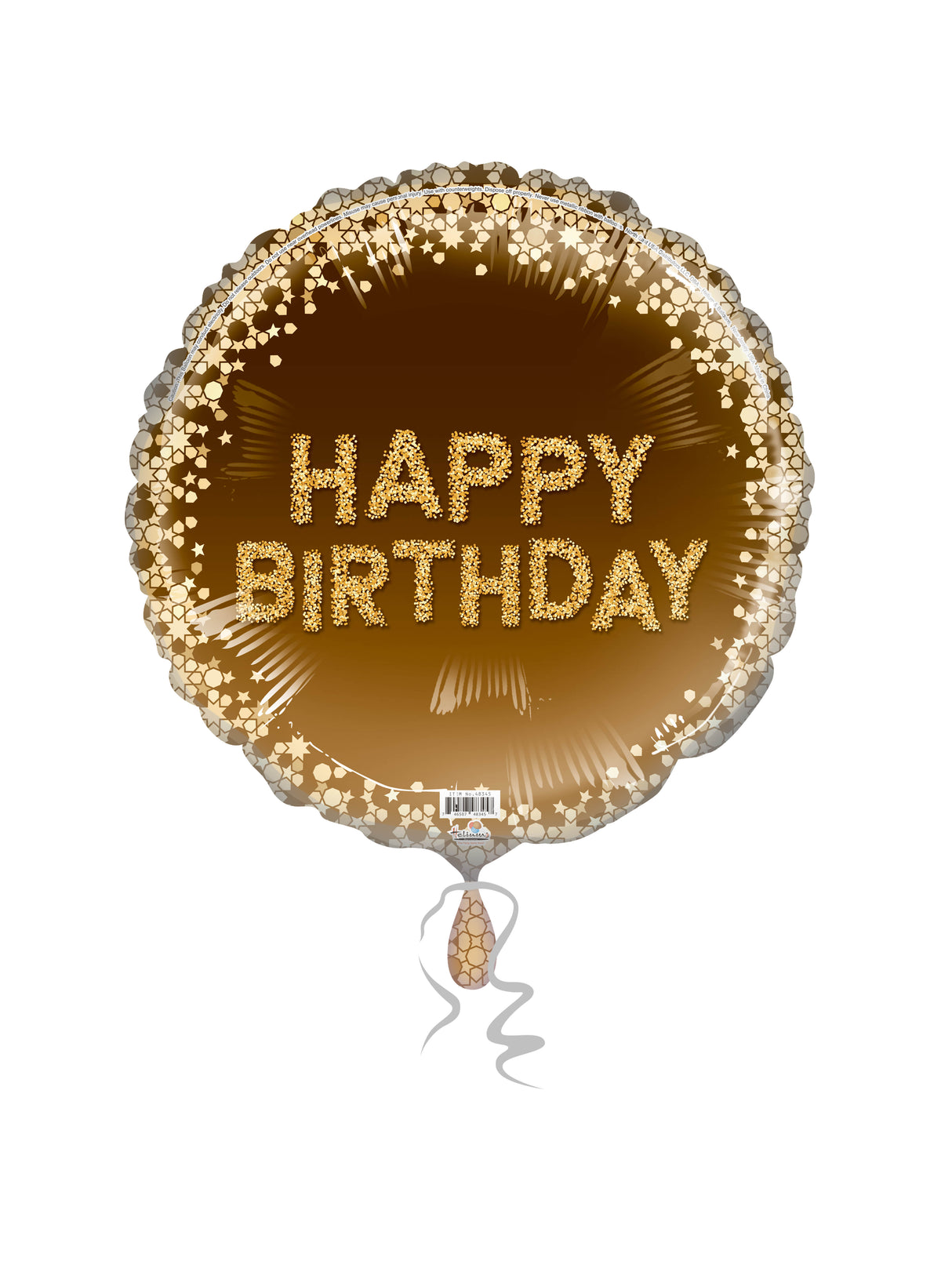 31C HAPPY BIRTHDAY DAZZLING STARS GOLD & BROWN