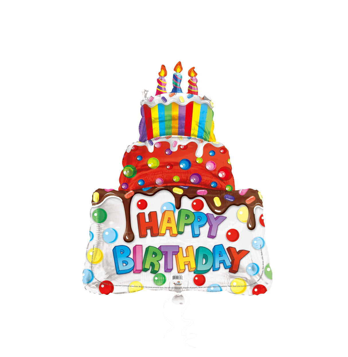 LRG SHP HAPPY BIRTHDAY 3 TIER CAKE