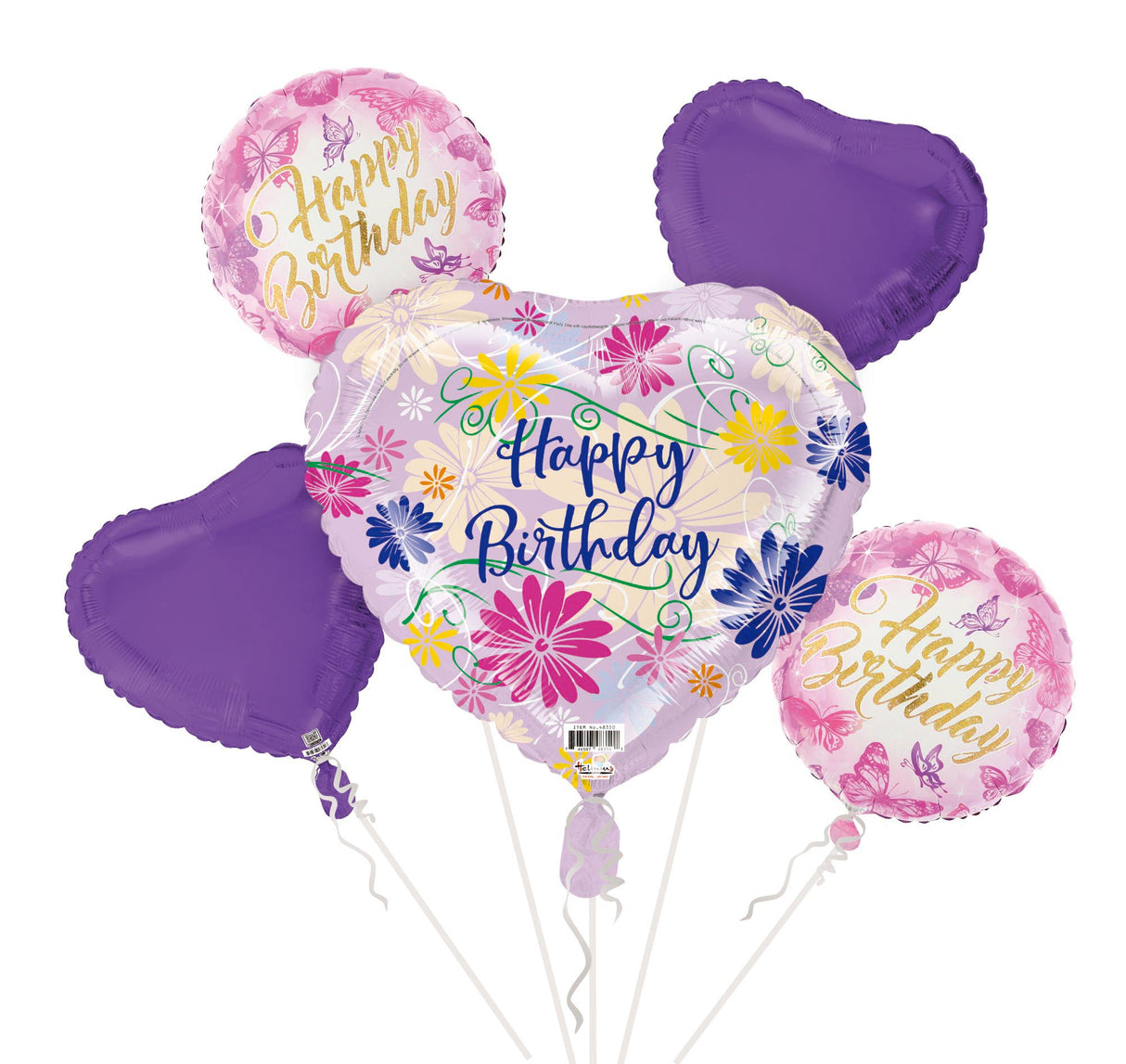 BQT HAPPY BIRTHDAY FLORAL HEART - 5PCS