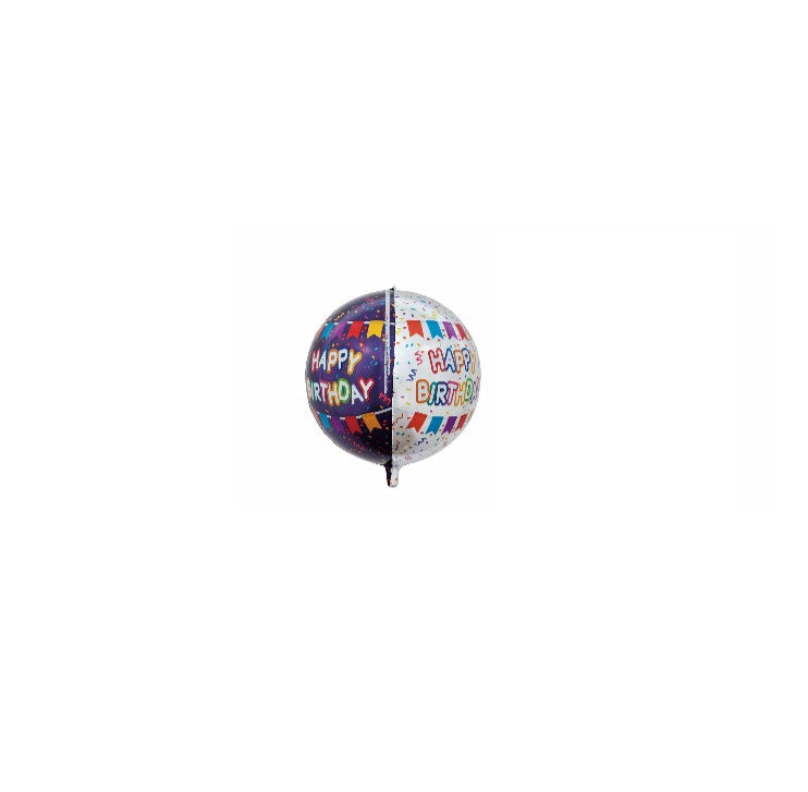 16O ORB HAPPY BIRTHDAY BANNERS PURPLE & SILVER - 1 per Pack