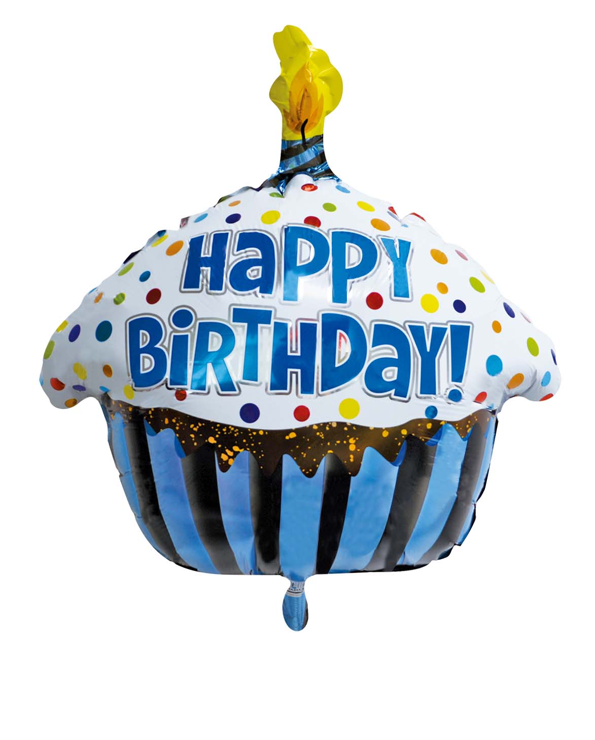 19CC HAPPY BIRTHDAY DOTS BLUE CUPCAKE