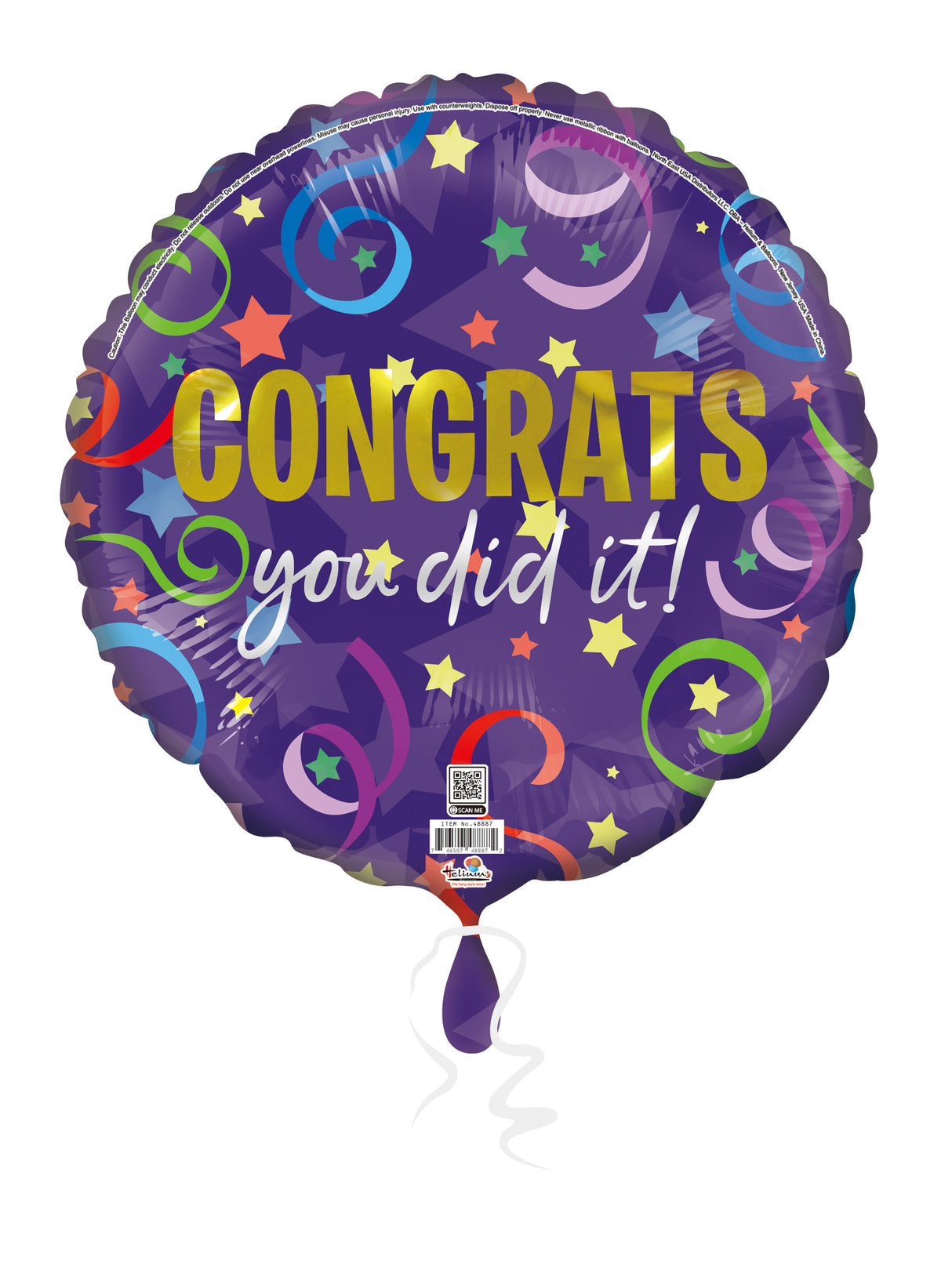 18C CONGRATS! YOU DID IT! PURPLE W/CONFETTI