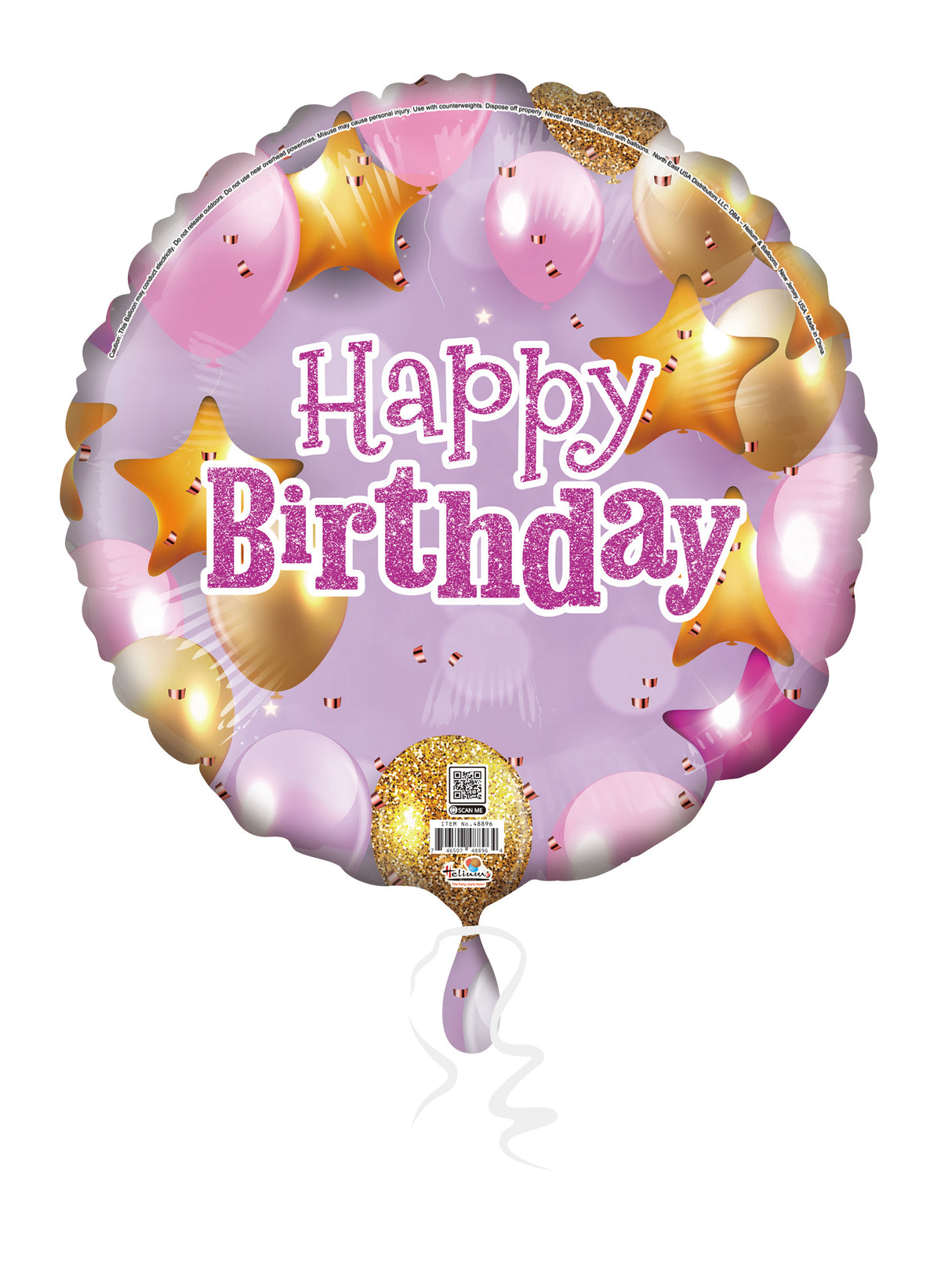 18C HB LAVENDER - PINK & GOLD BALLOONS