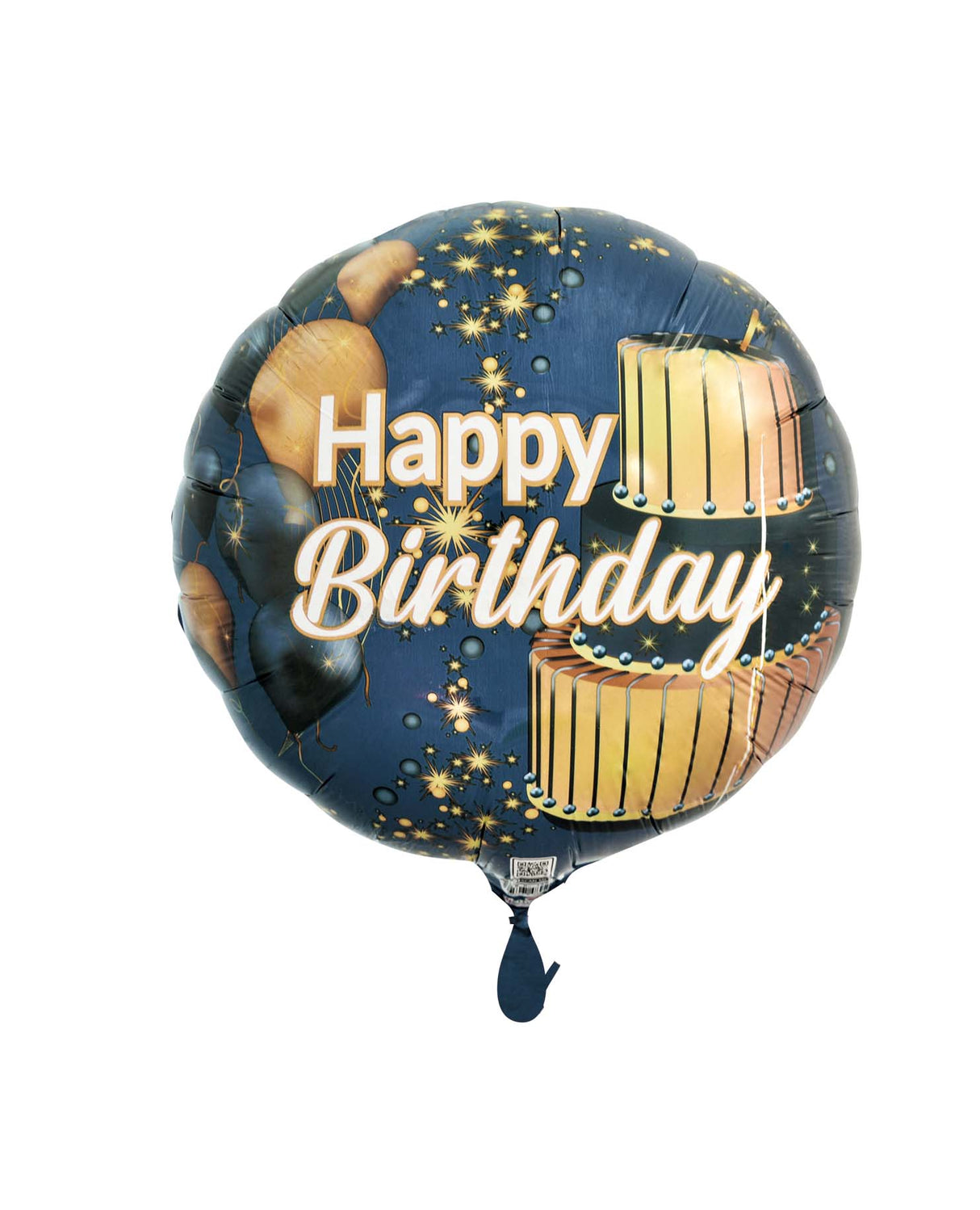 18C HAPPY BIRTHDAY GOLD SCRIPT CAKE & BALLOONS