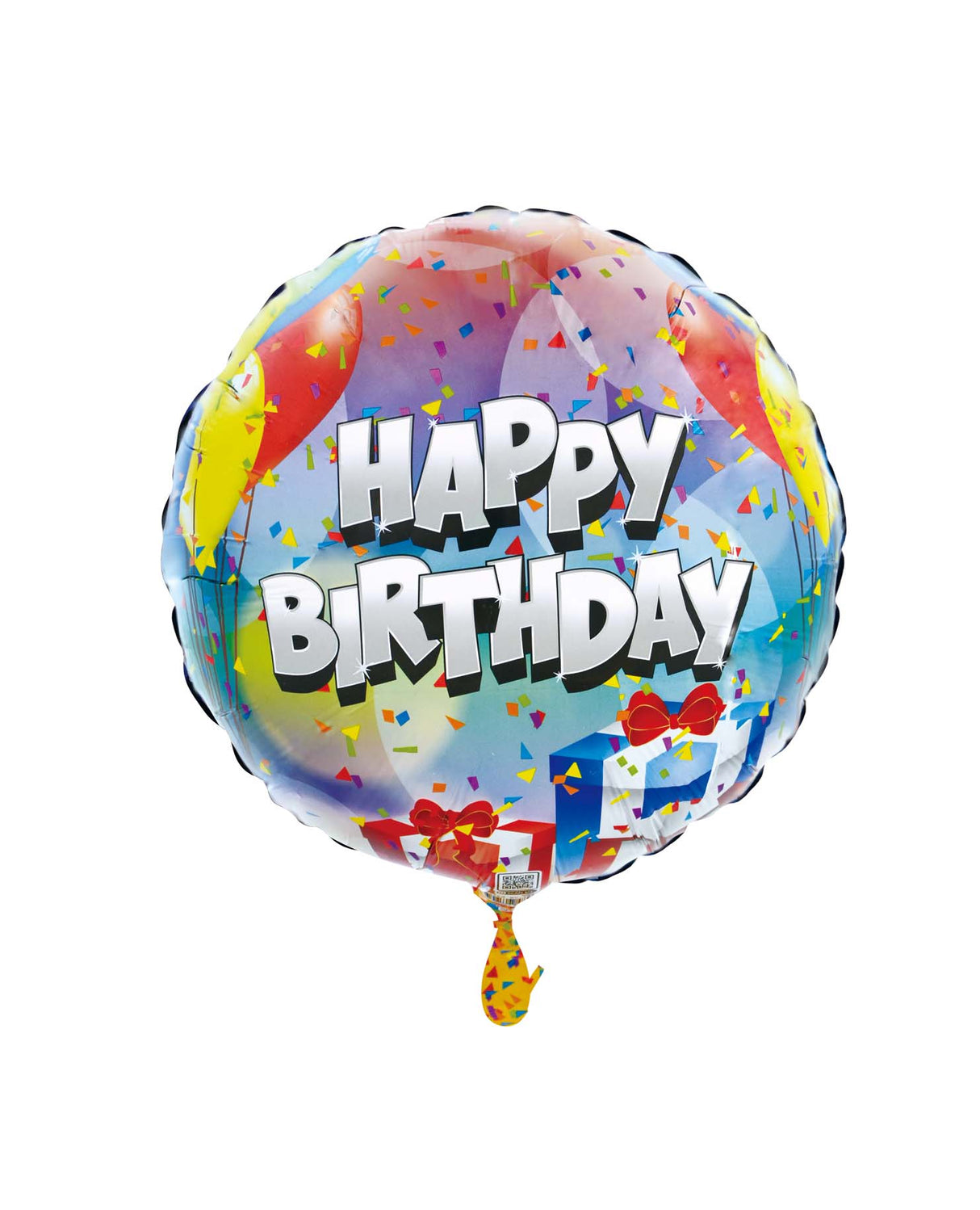 18C HAPPY BIRTHDAY RAINBOW BACKGROUND GIFT BOXES & BALLOONS