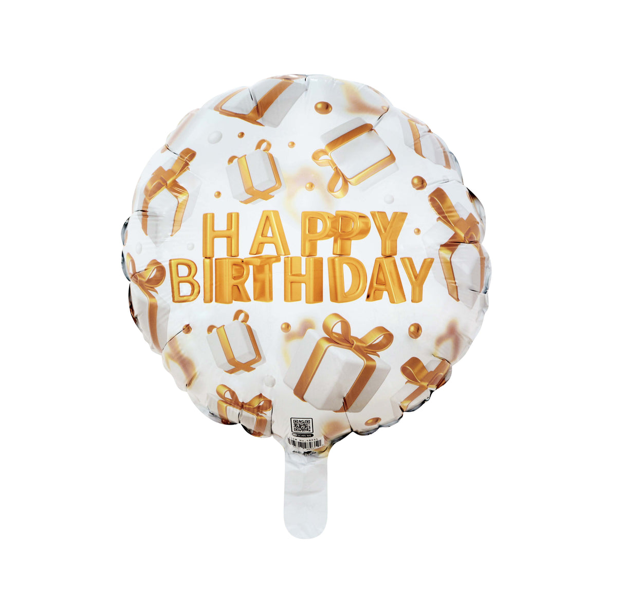 18C HAPPY BIRTHDAY WHITE GIFT BOXES W/GOLD RIBBON