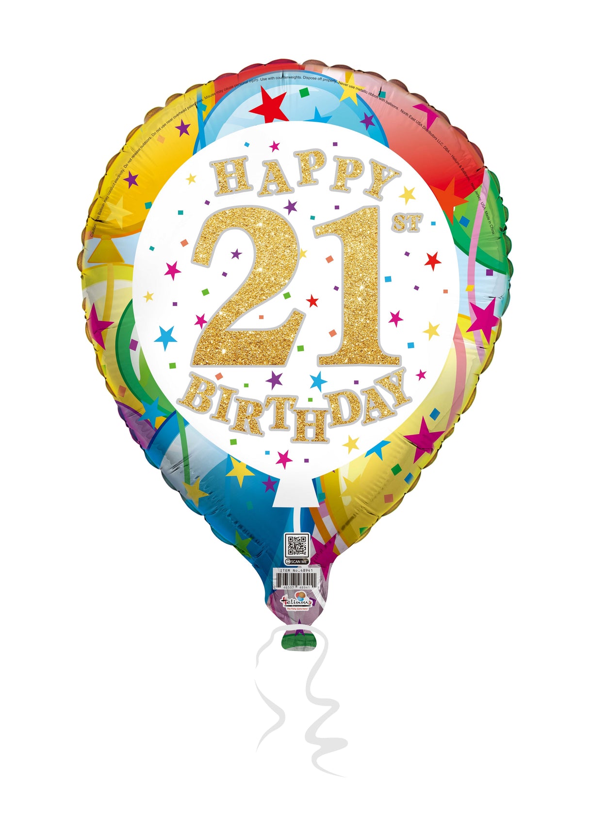 19LS HAPPY BIRTHDAY 21ST LATEX SHAPE