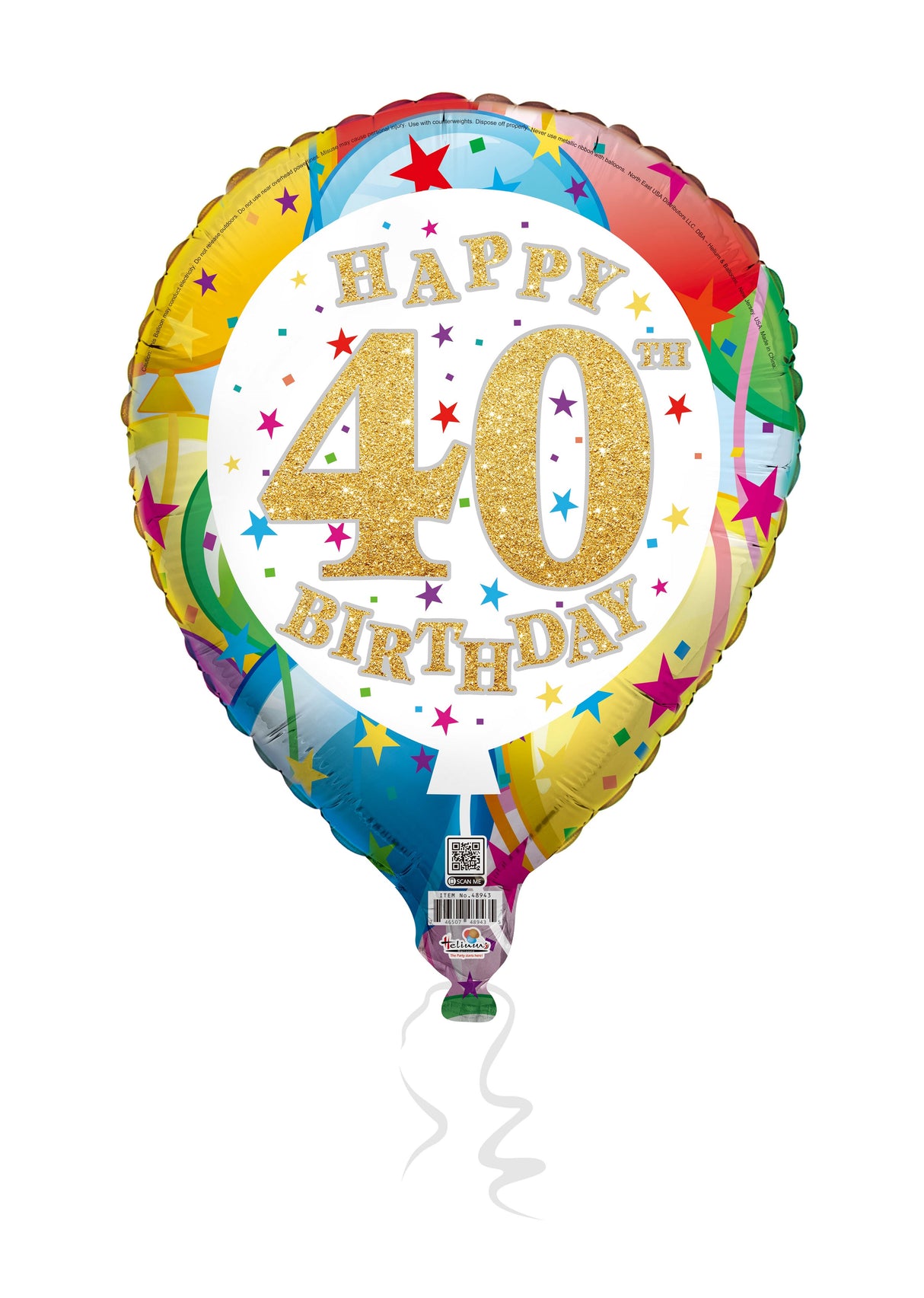 19LS HAPPY BIRTHDAY 40TH LATEX SHAPE