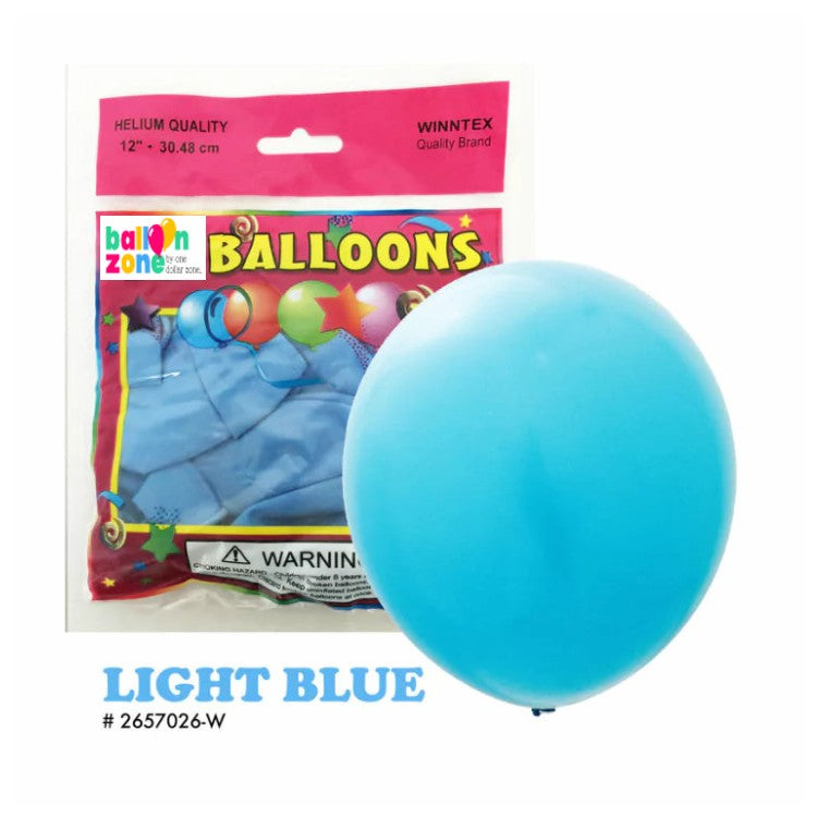 1ct Light Blue Latex Balloon - Helium Filled