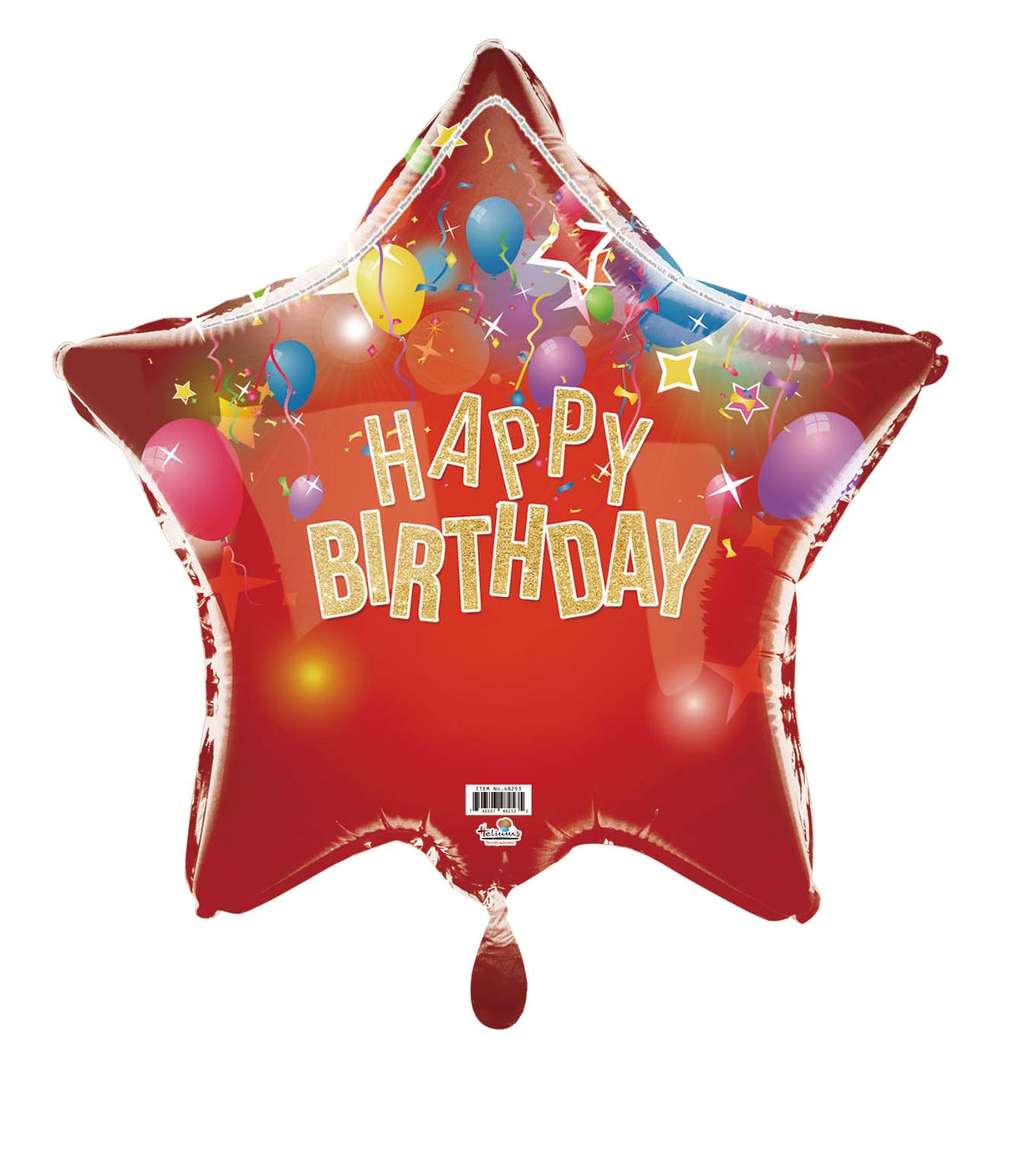 19S HAPPY BIRTHDAY 6 POINT STAR BURST RED & GOLD