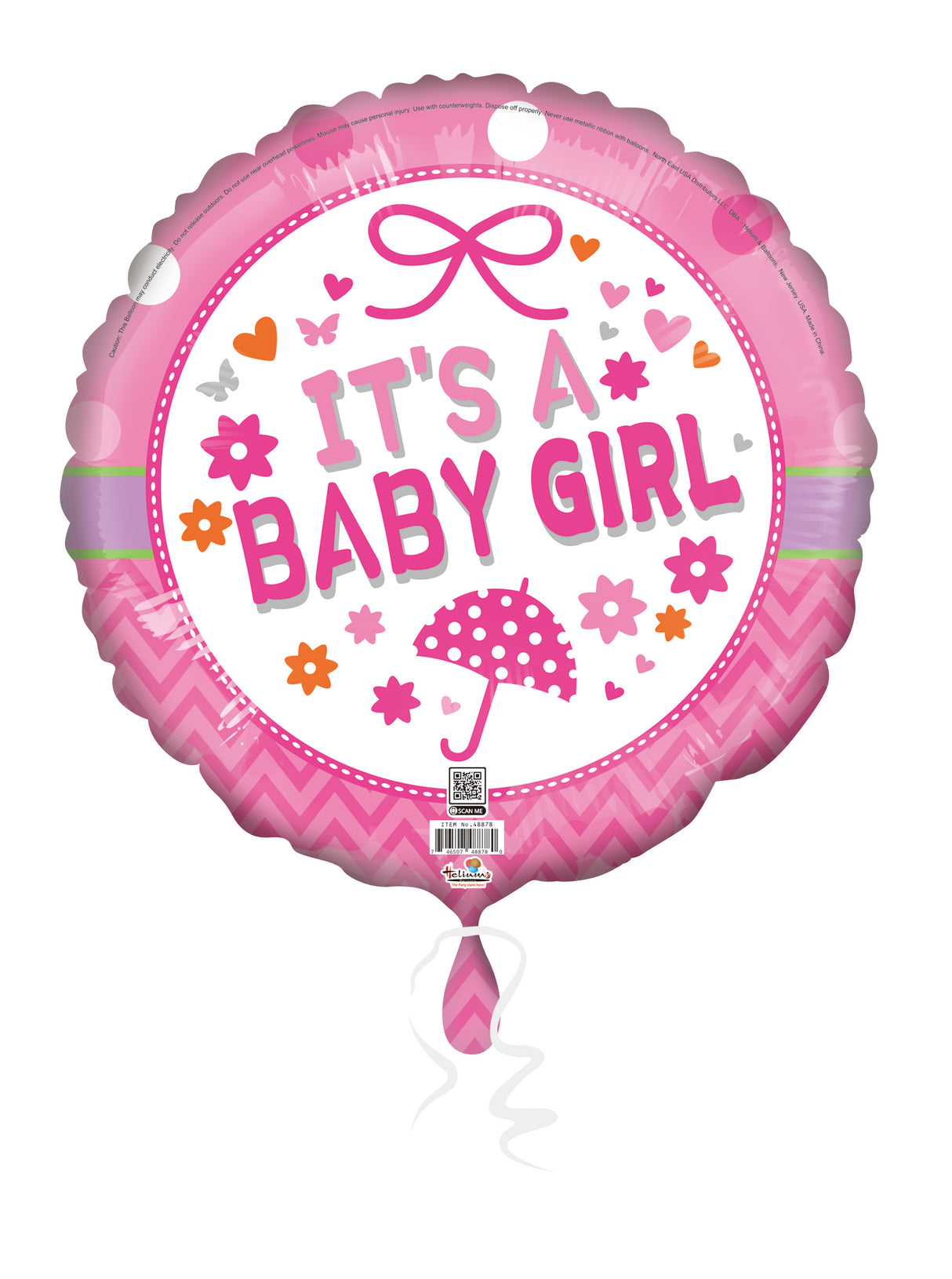 18C IT'S A BABY GIRLPINK UMBRELLA HEARTS