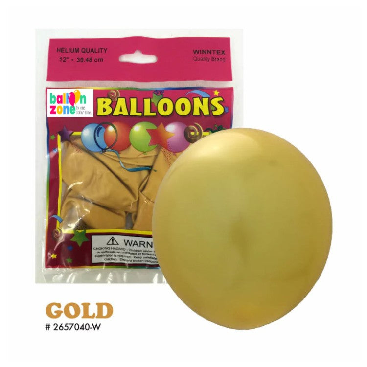 1ct Gold Latex Balloon - Helium Filled